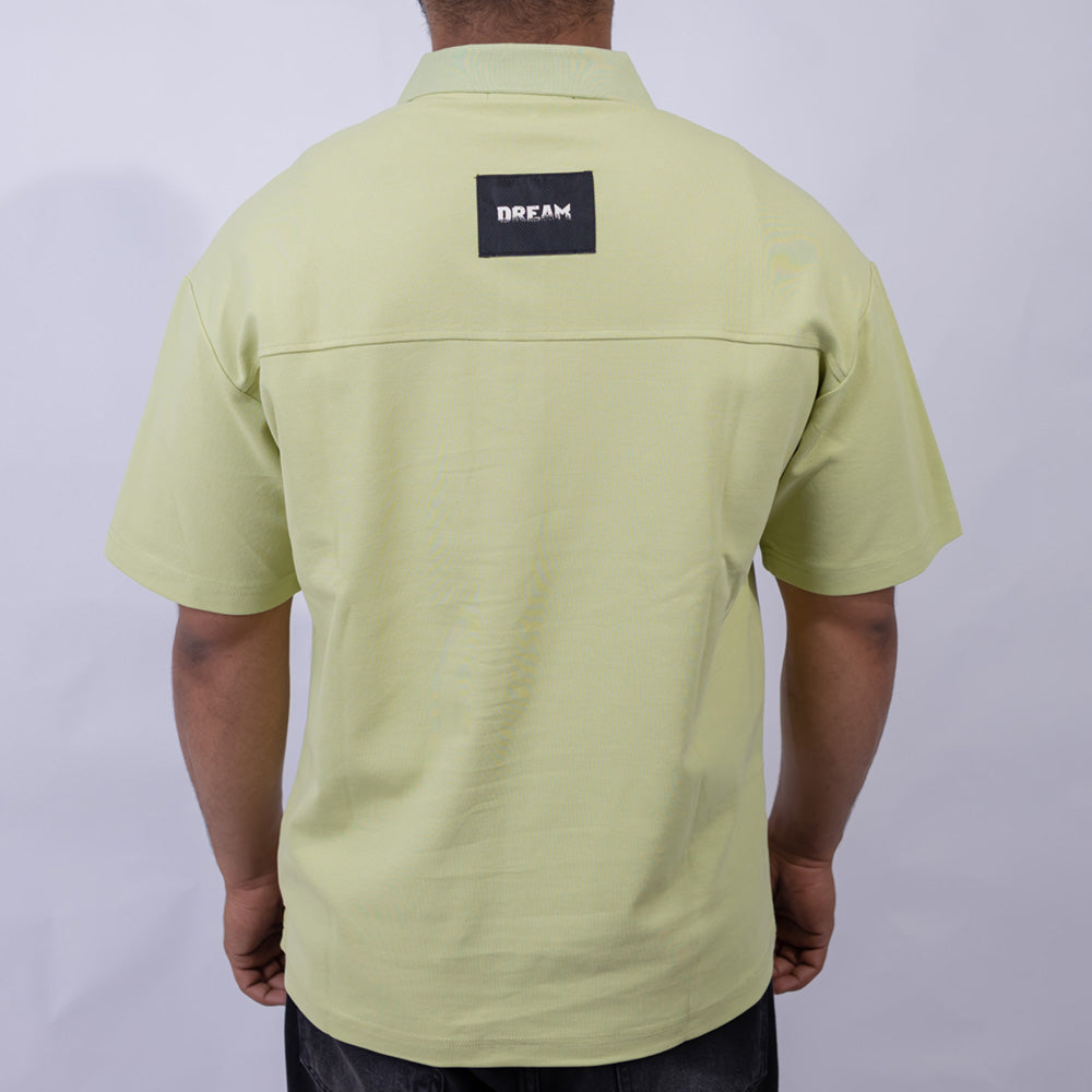 Relaxed Fit Cotton Piqué Polo with Shoulder Badge for Men