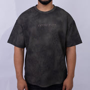 Oversized Waffle Knit Round Neck T-Shirt for Men