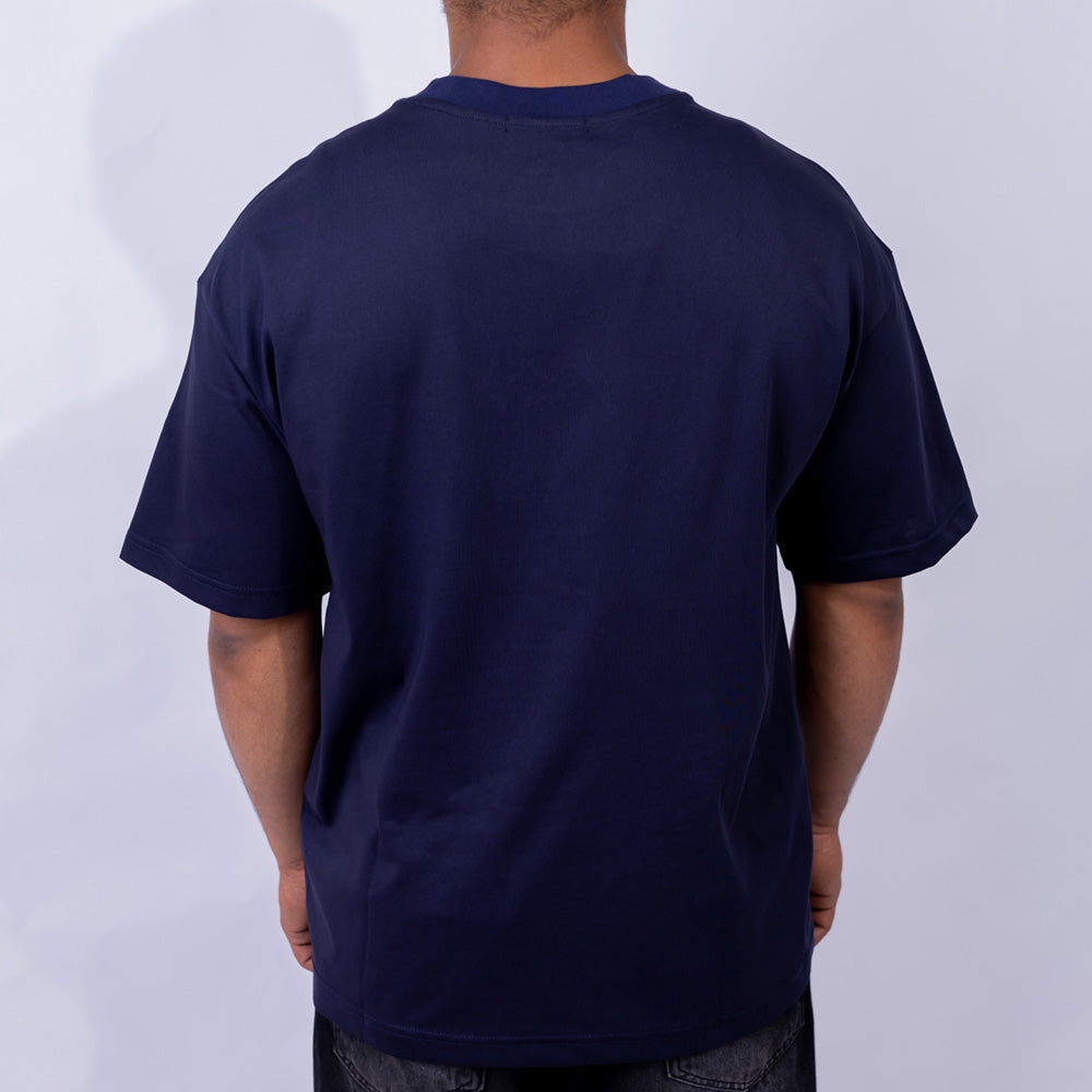 Oversized Cotton Graphic Print Round Neck T-Shirt for Men