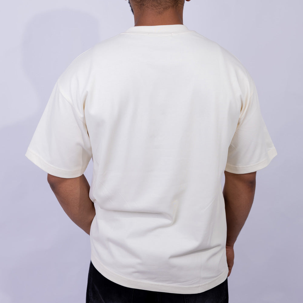 Oversized Cotton Graphic Print Round Neck T-Shirt for Men