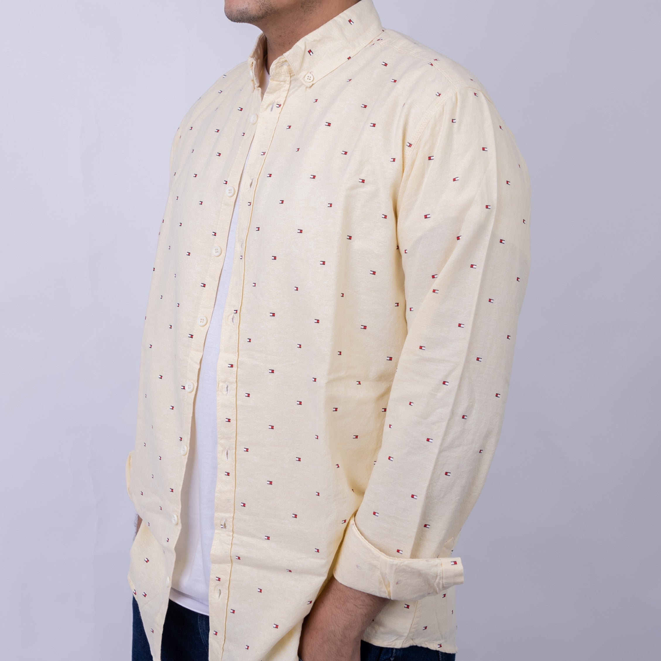Regular Fit Oxford Long Sleeve Shirt for Men