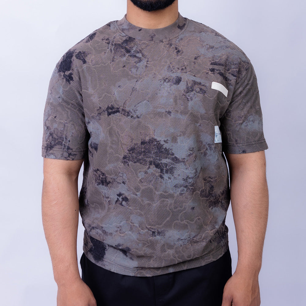 Giovane Regular Fit Men's Textured Pattern Round Neck T-Shirt
