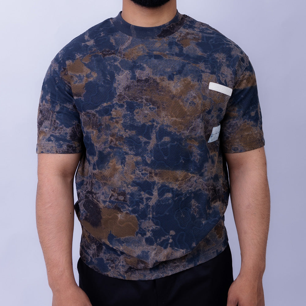 Giovane Regular Fit Men's Textured Pattern Round Neck T-Shirt