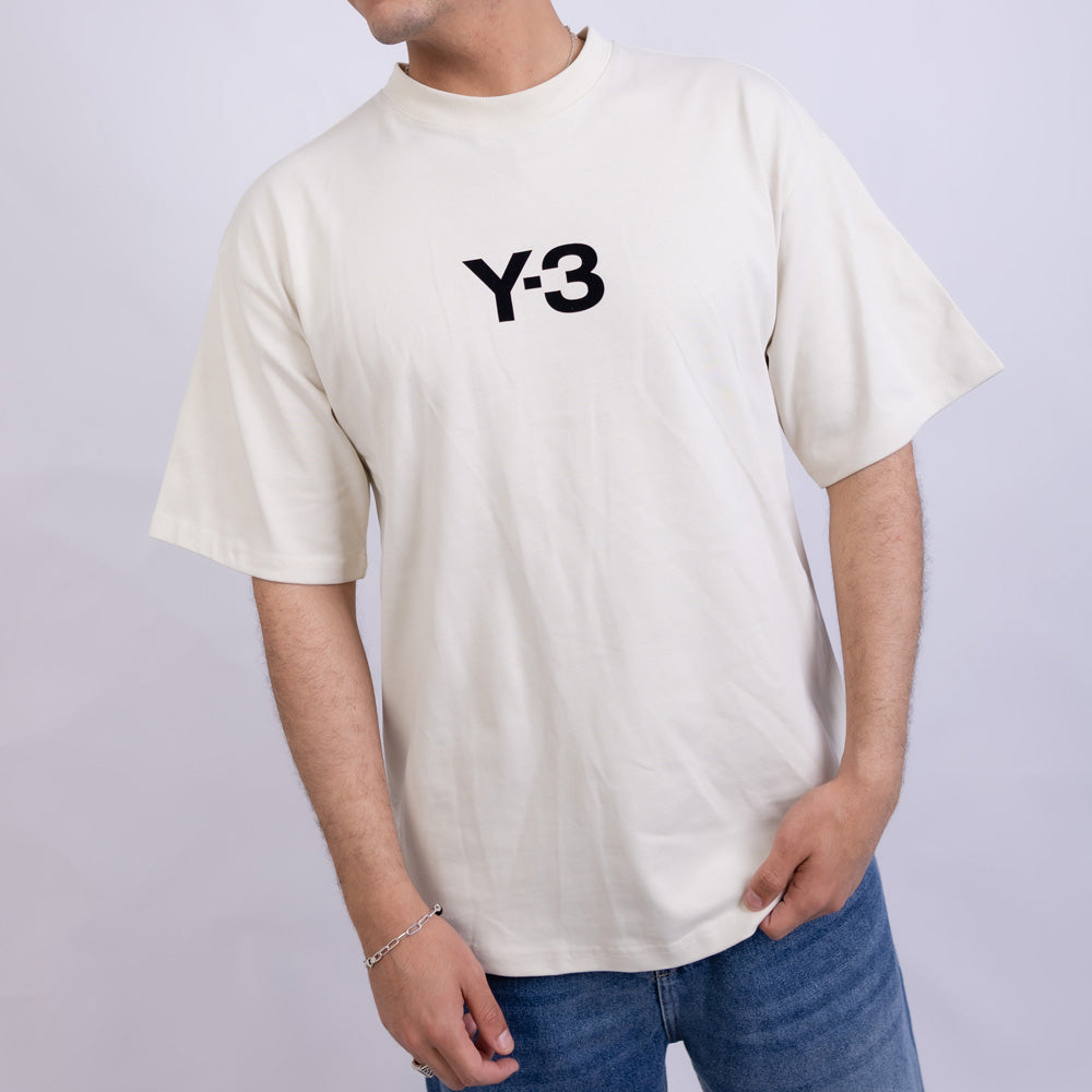 Oversized Men's Cotton Front & Back Graphic Print Mock Neck T-Shirt