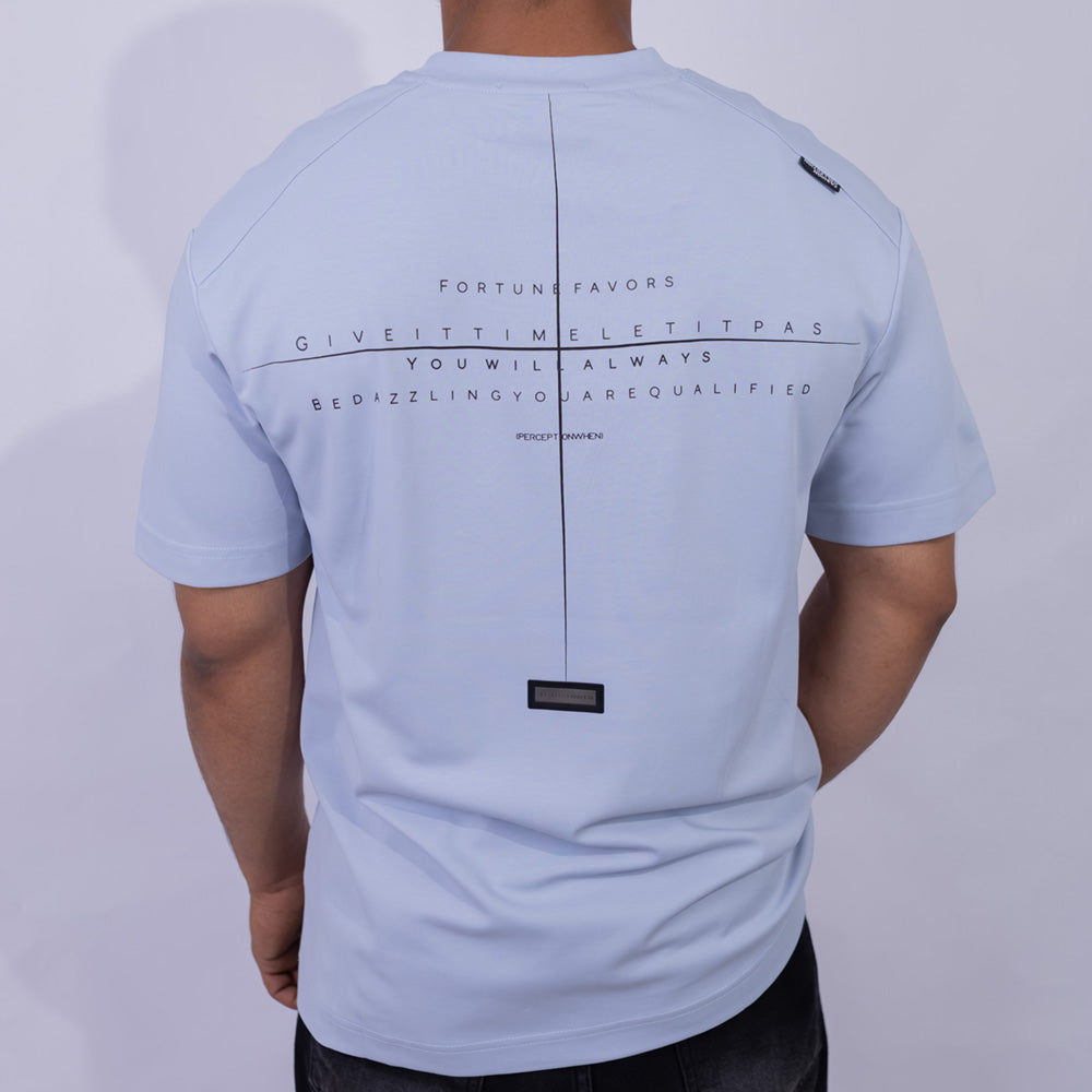 Oversized Cotton Mini Logo Print Round Neck T-Shirt for Men