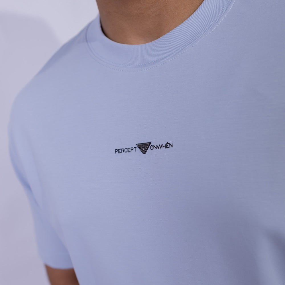 Oversized Cotton Mini Logo Print Round Neck T-Shirt for Men