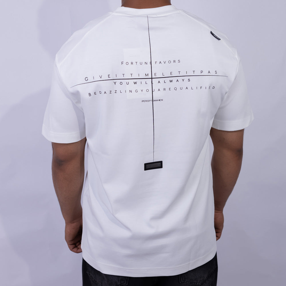 Oversized Cotton Mini Logo Print Round Neck T-Shirt for Men