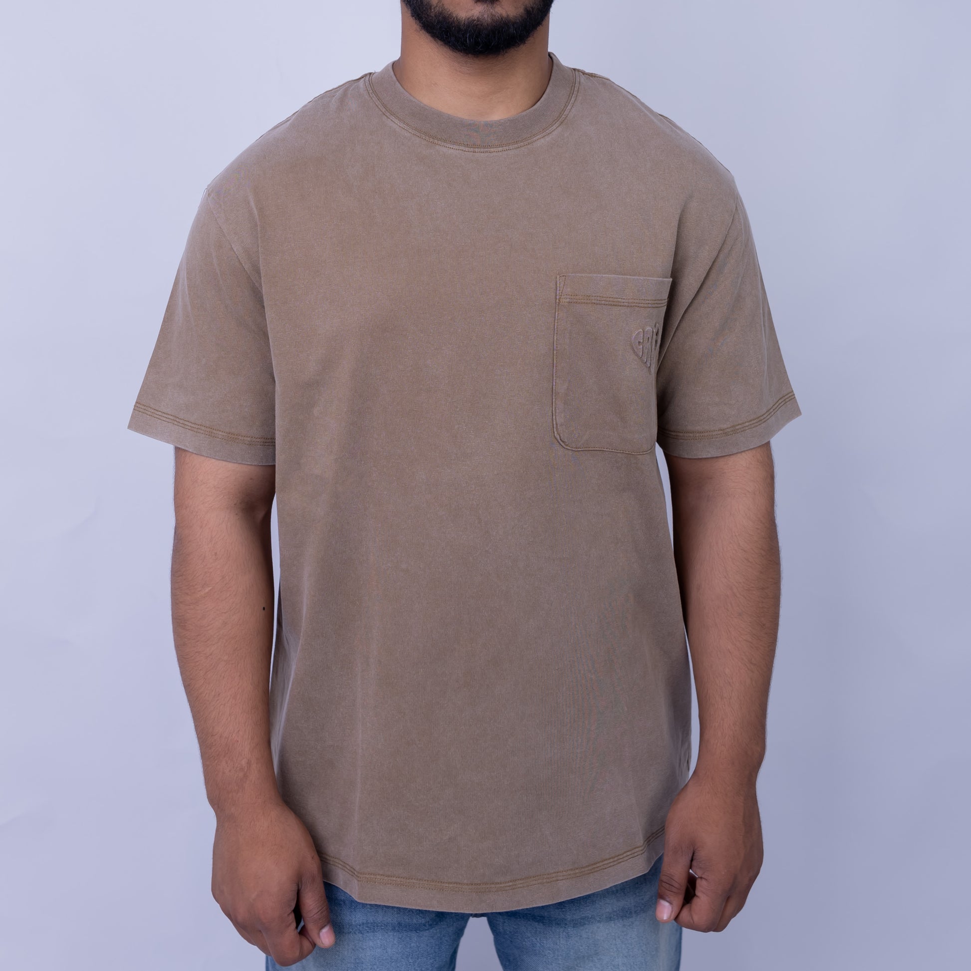 Giovane Relaxed Fit Men's Cotton Pocket Plain T-Shirt