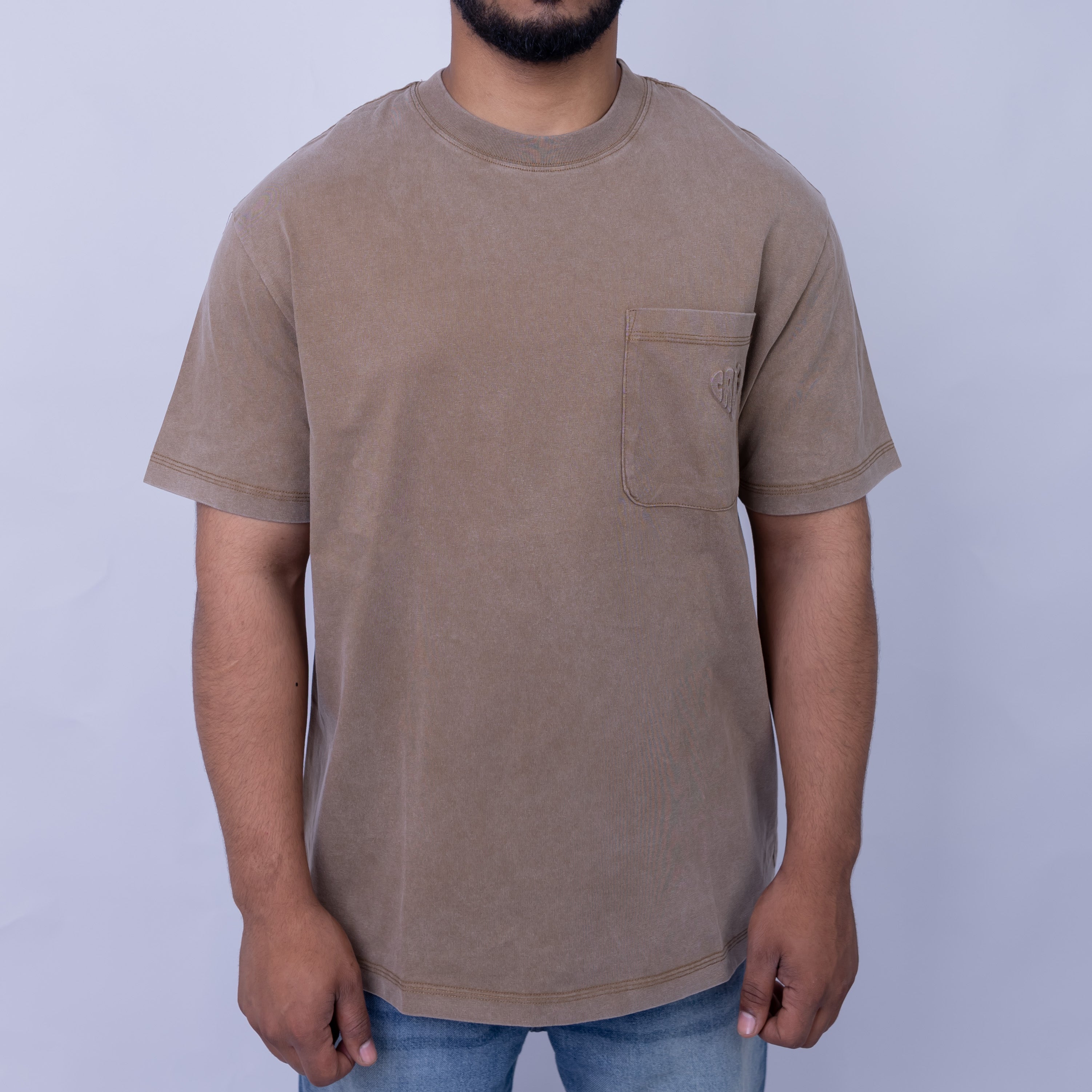Giovane Relaxed Fit Men's Cotton Pocket Plain T-Shirt