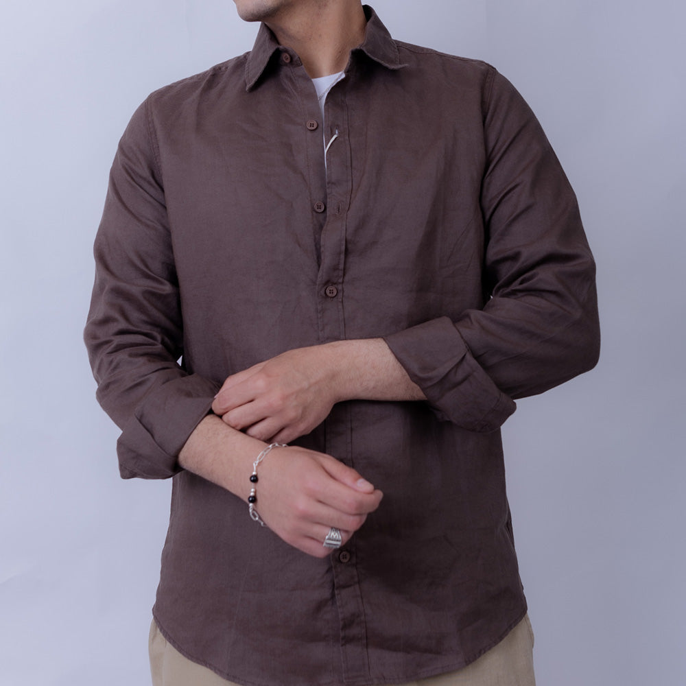 Regular Fit Linen Long Sleeve Shirt for Men