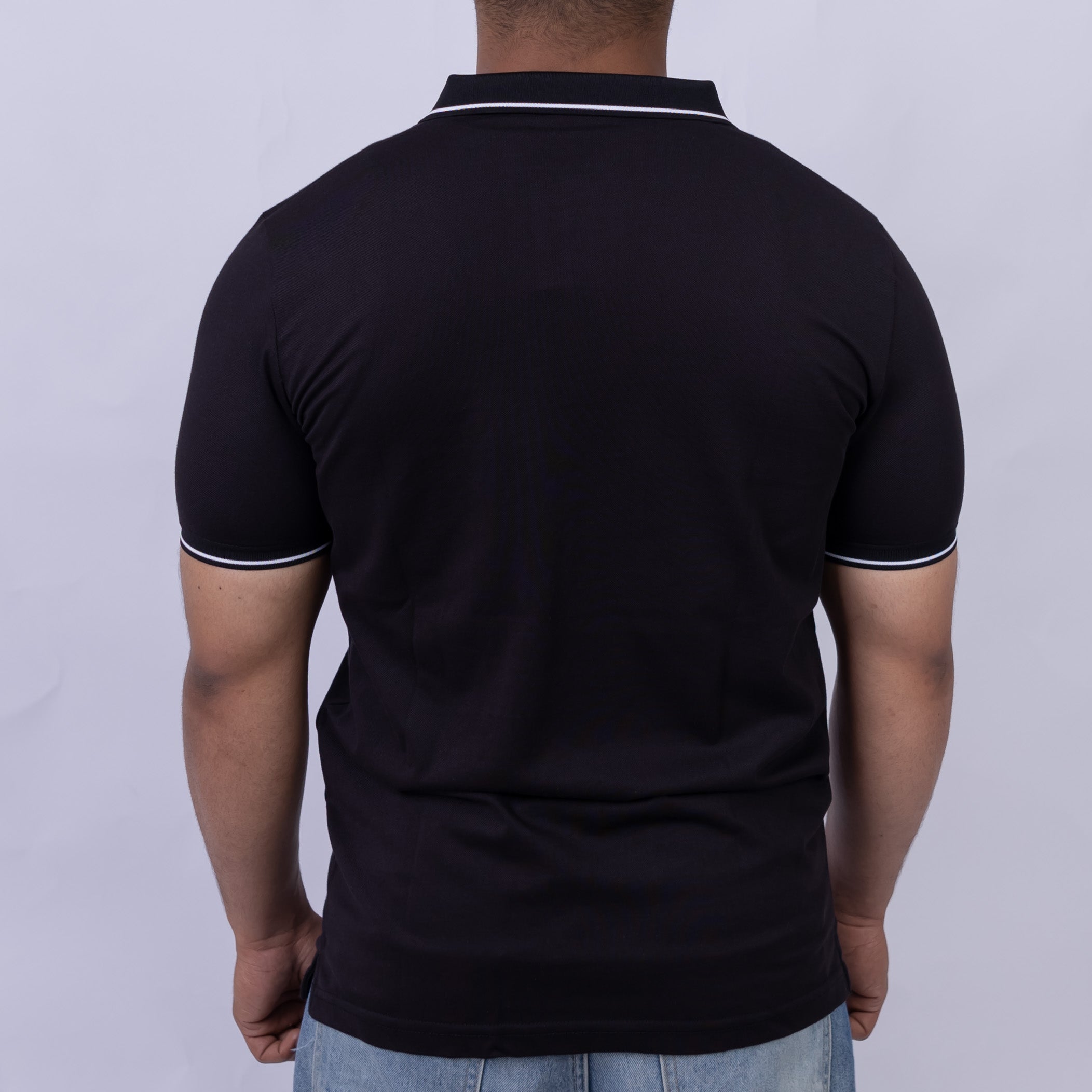 Slim Fit Men's Half-Zip Cotton Polo T-Shirt