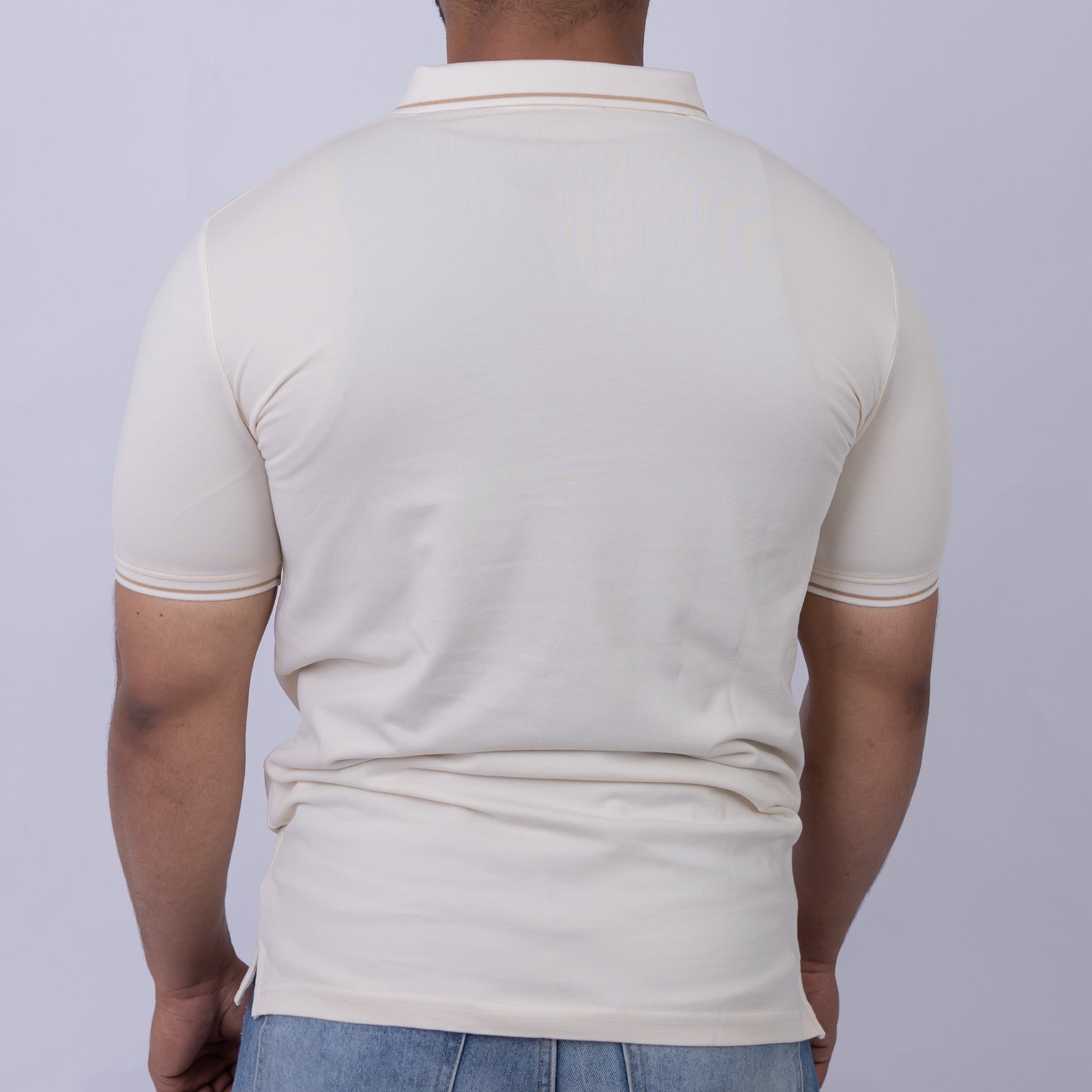 Slim Fit Men's Half-Zip Cotton Polo T-Shirt